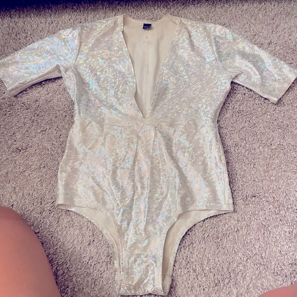 Holographic bodysuit for rave,costume, or festival